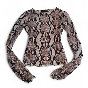 Women's Snake Print Top - Brown